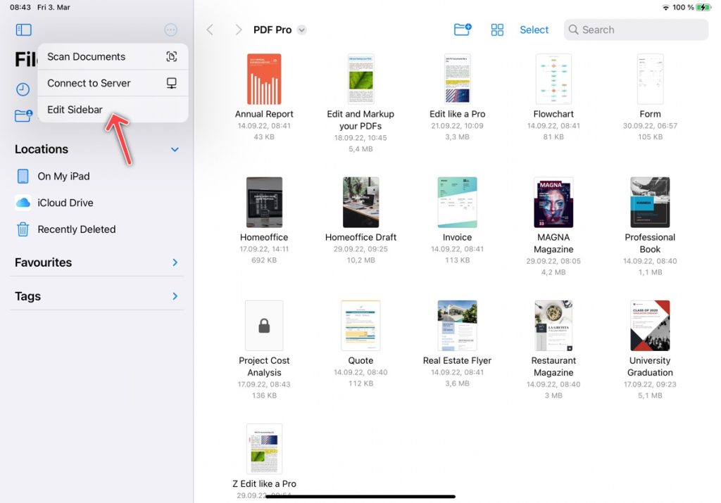 Open, edit, and synchronize documents from Dropbox with PDF Pro